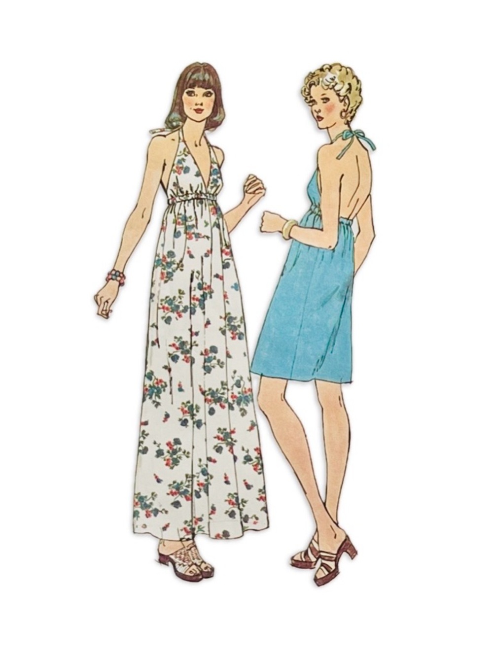 VTG Simplicity Halter Dress Pattern 6328 DIY Handmade Sewing Vintage Size S